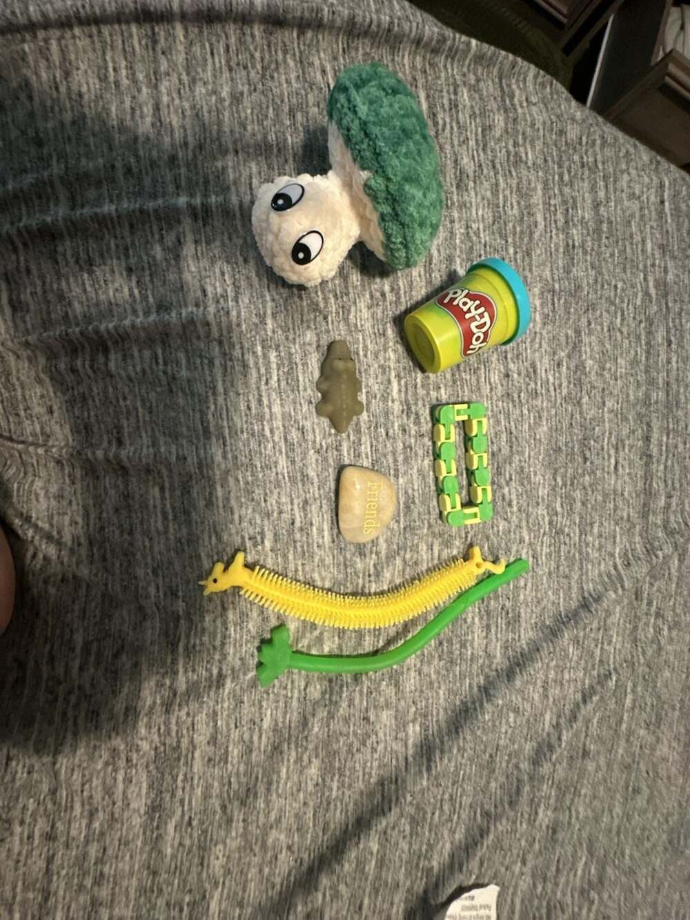 Assorted Fidget Toys and Play-Doh Party Lot with Crochet Mushroom